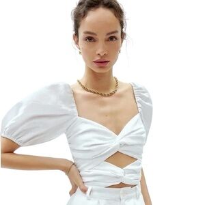 Reformation Karina Linen Top